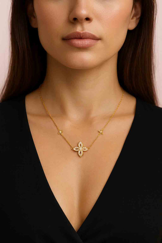 Blooming Flower Charm Necklace