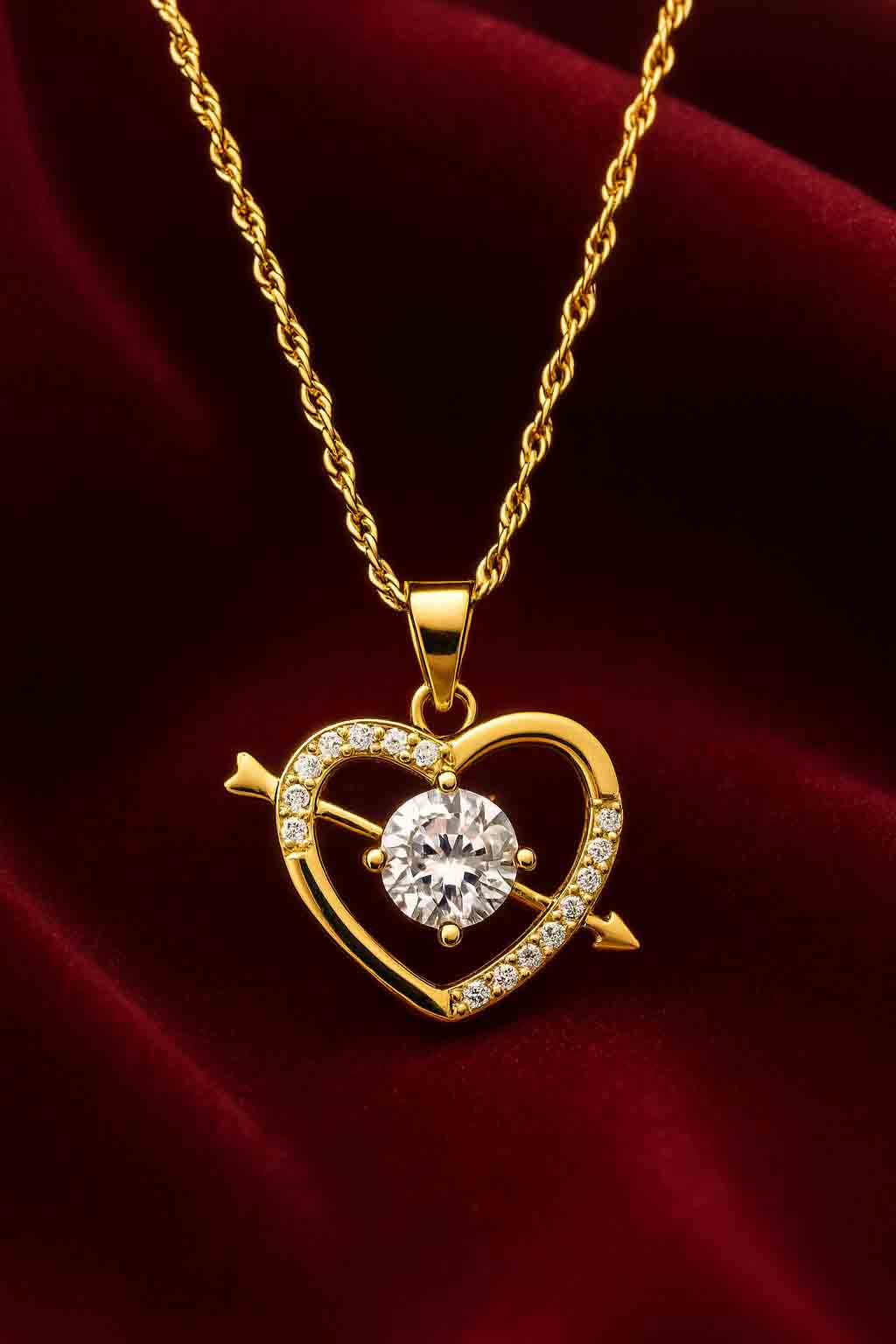 Heart & Arrow Pendant Necklace
