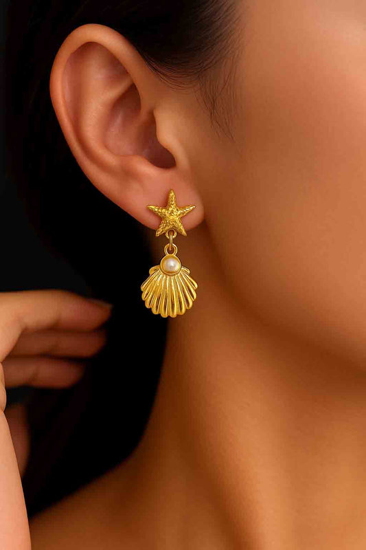 Star & Shell Charm Earrings