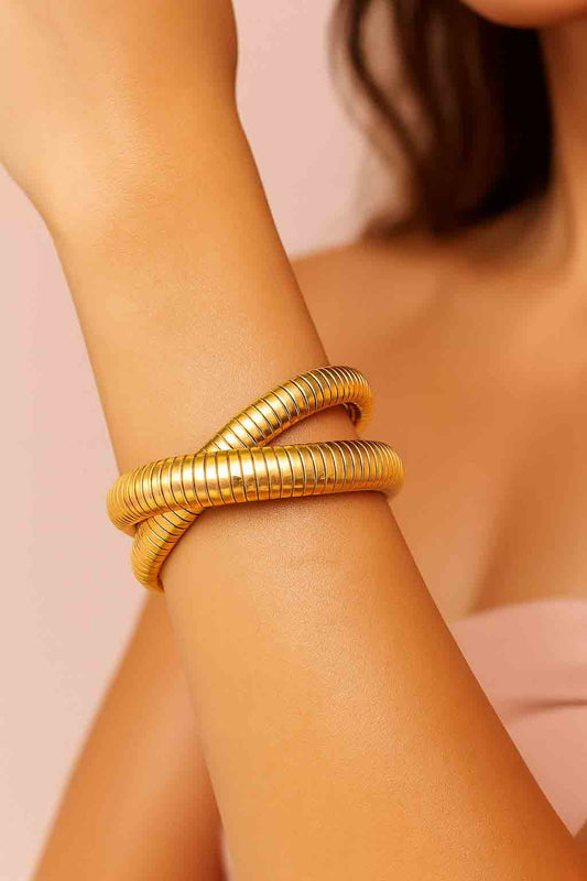 Modern Double Bangle Bracelet