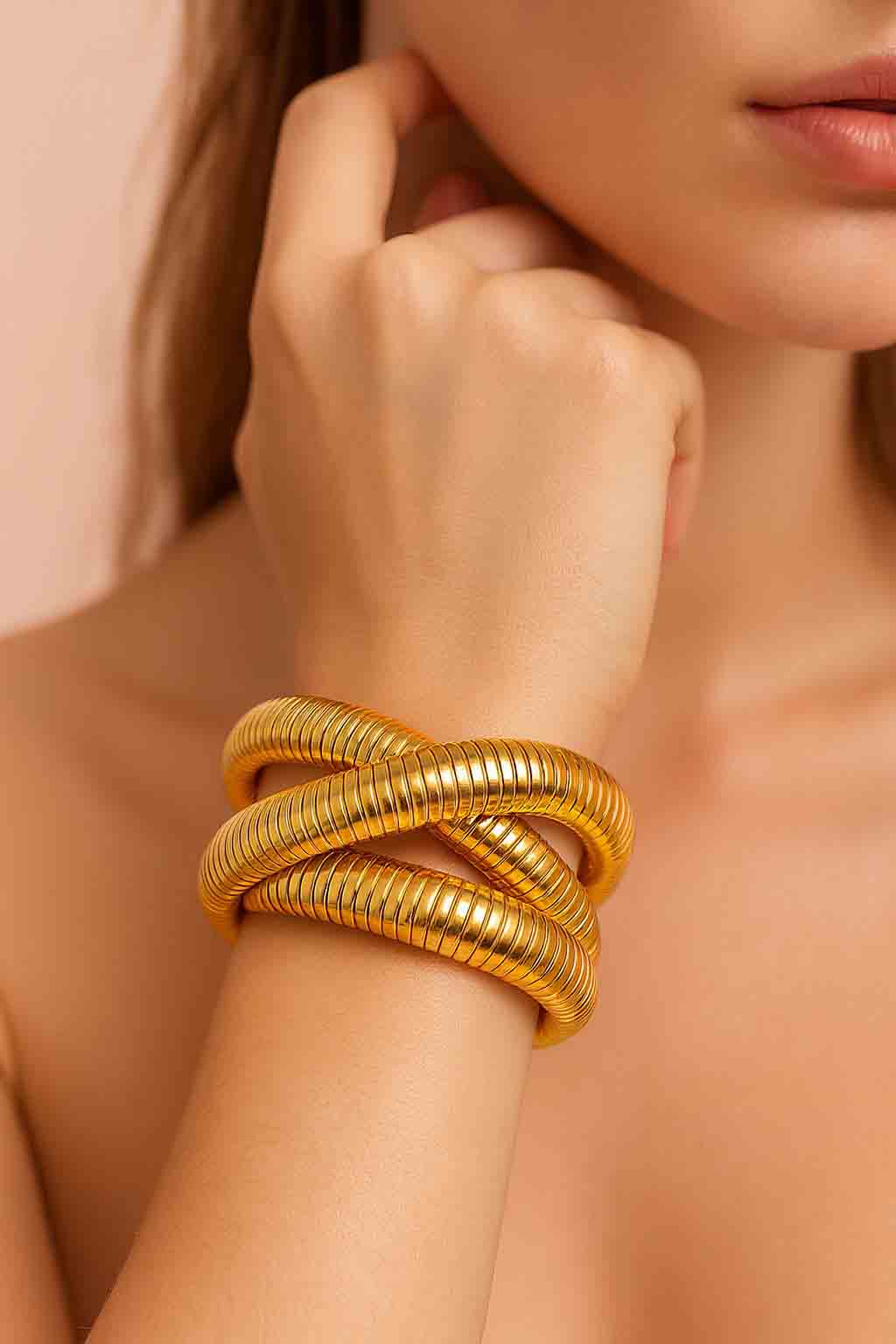 Triple Bangle Gold Bracelet