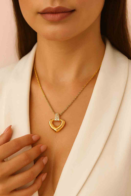 Gold Heart Charm Necklace