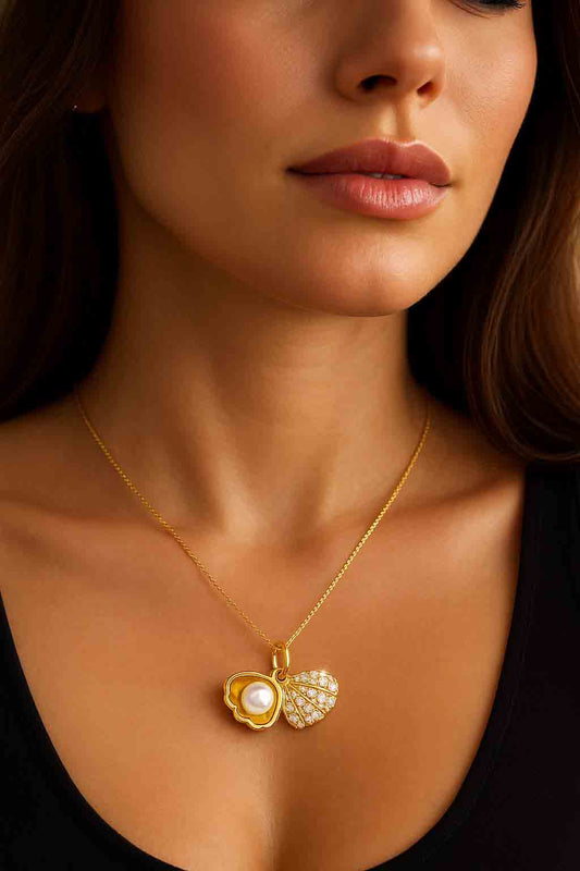 Shell & Pearl Charm Necklace
