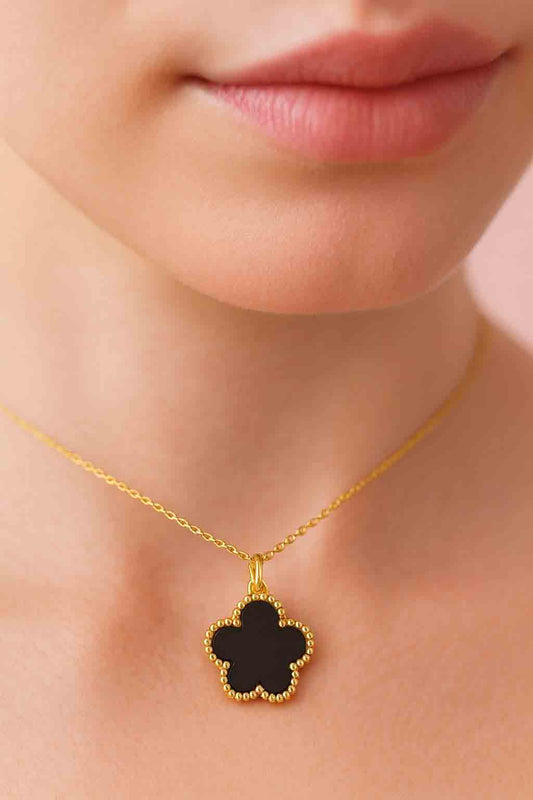 Black Meadow Flower Necklace