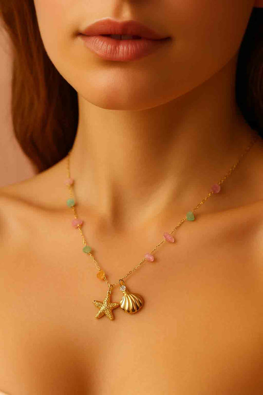 Star & Shell Gemstone Necklace