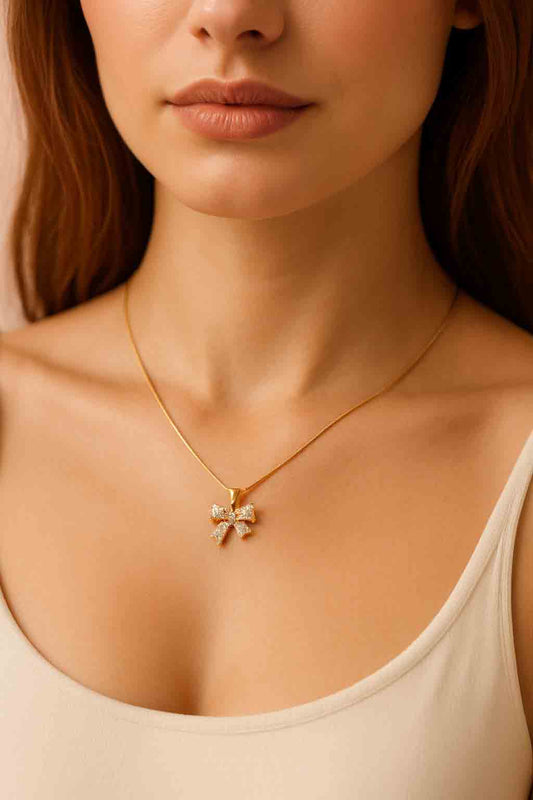 Delicate Gold Bow Necklace