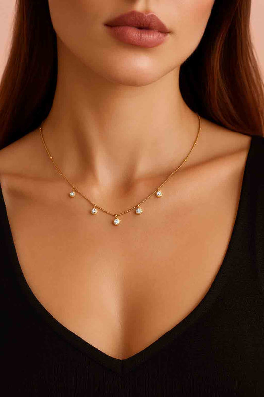 Classic Round Stone Necklace