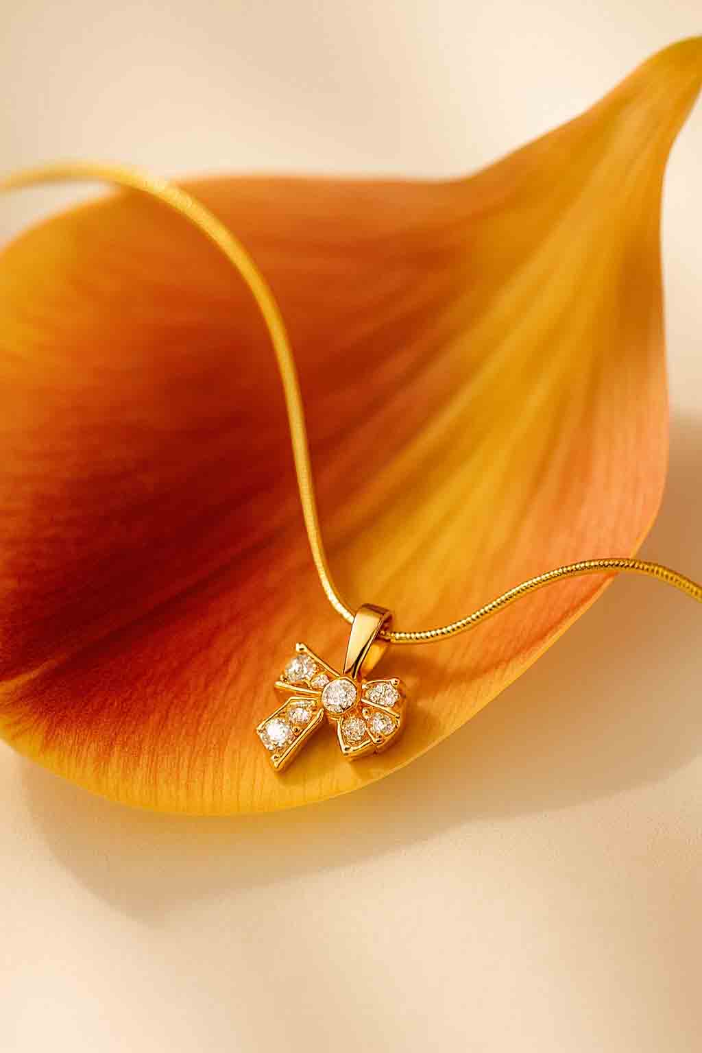Delicate Gold Bow Necklace