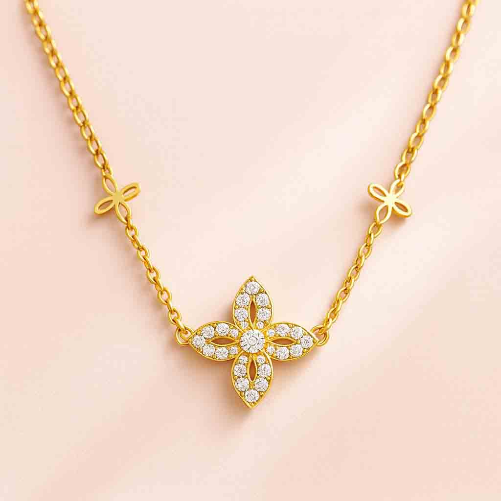 Blooming Flower Charm Necklace