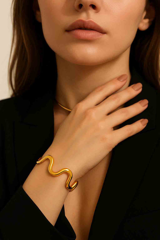 Wave Design Gold Bracelet