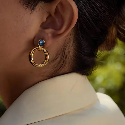 Blue Gemstone Stud Earrings