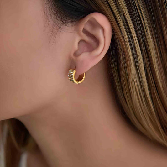 Round Earrings with Diamonds