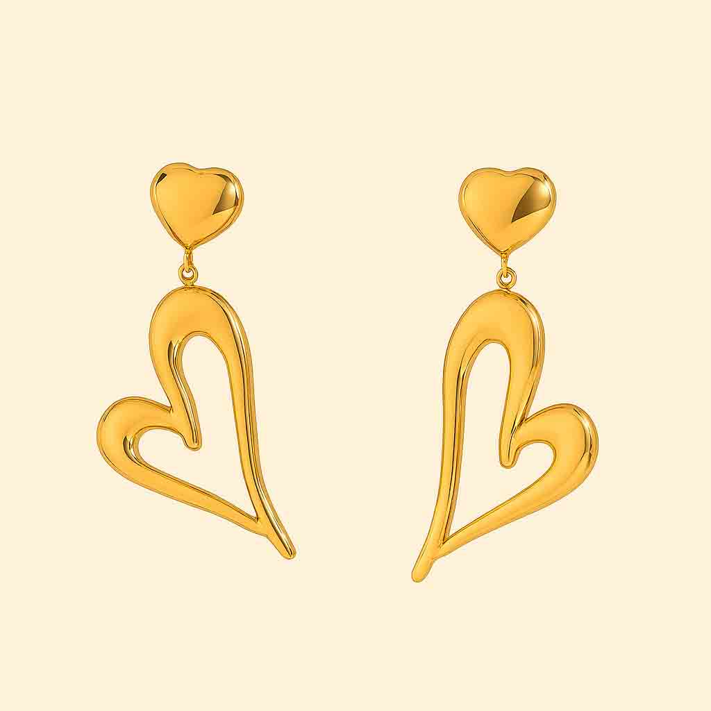 Dainty Gold Heart Earrings