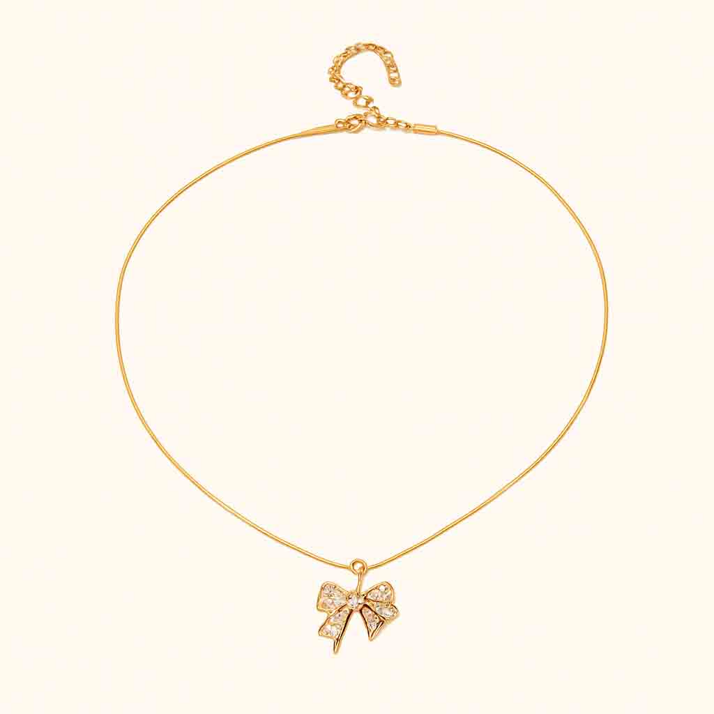 Delicate Gold Bow Necklace