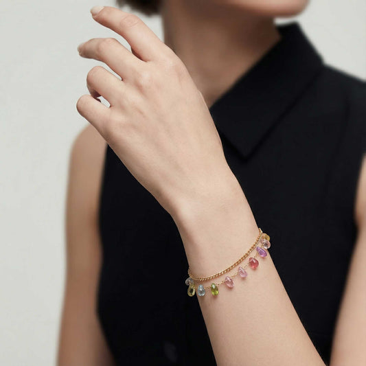 Multi Gemstone Chain Bracelet