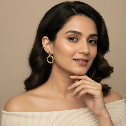 Blue Gemstone Stud Earrings