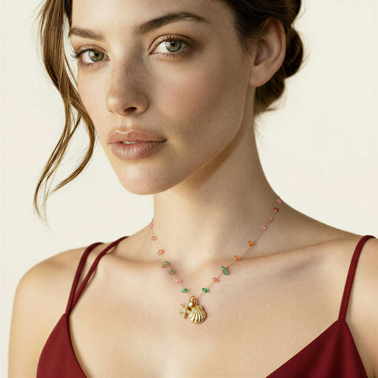 Star & Shell Gemstone Necklace