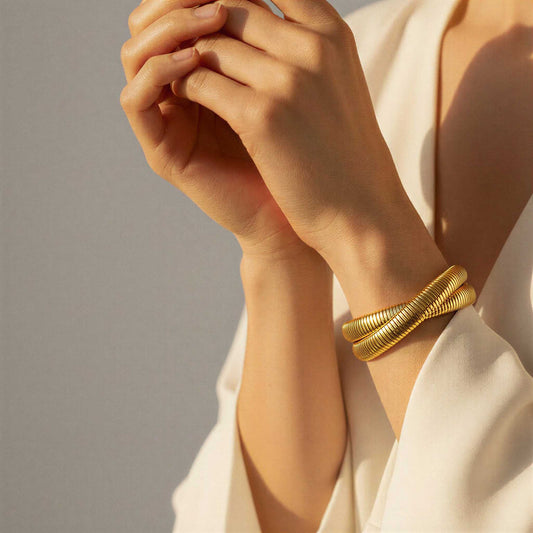 Modern Double Bangle Bracelet