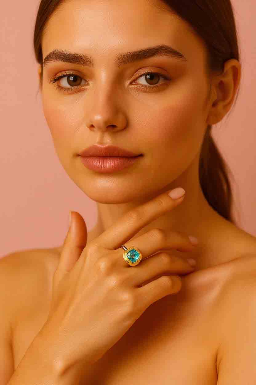Blue Gemstone Statement Ring