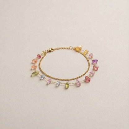 Multi Gemstone Chain Bracelet