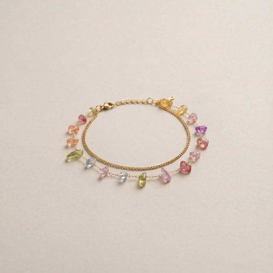Multi Gemstone Chain Bracelet