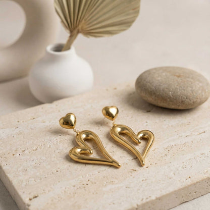 Dainty Gold Heart Earrings