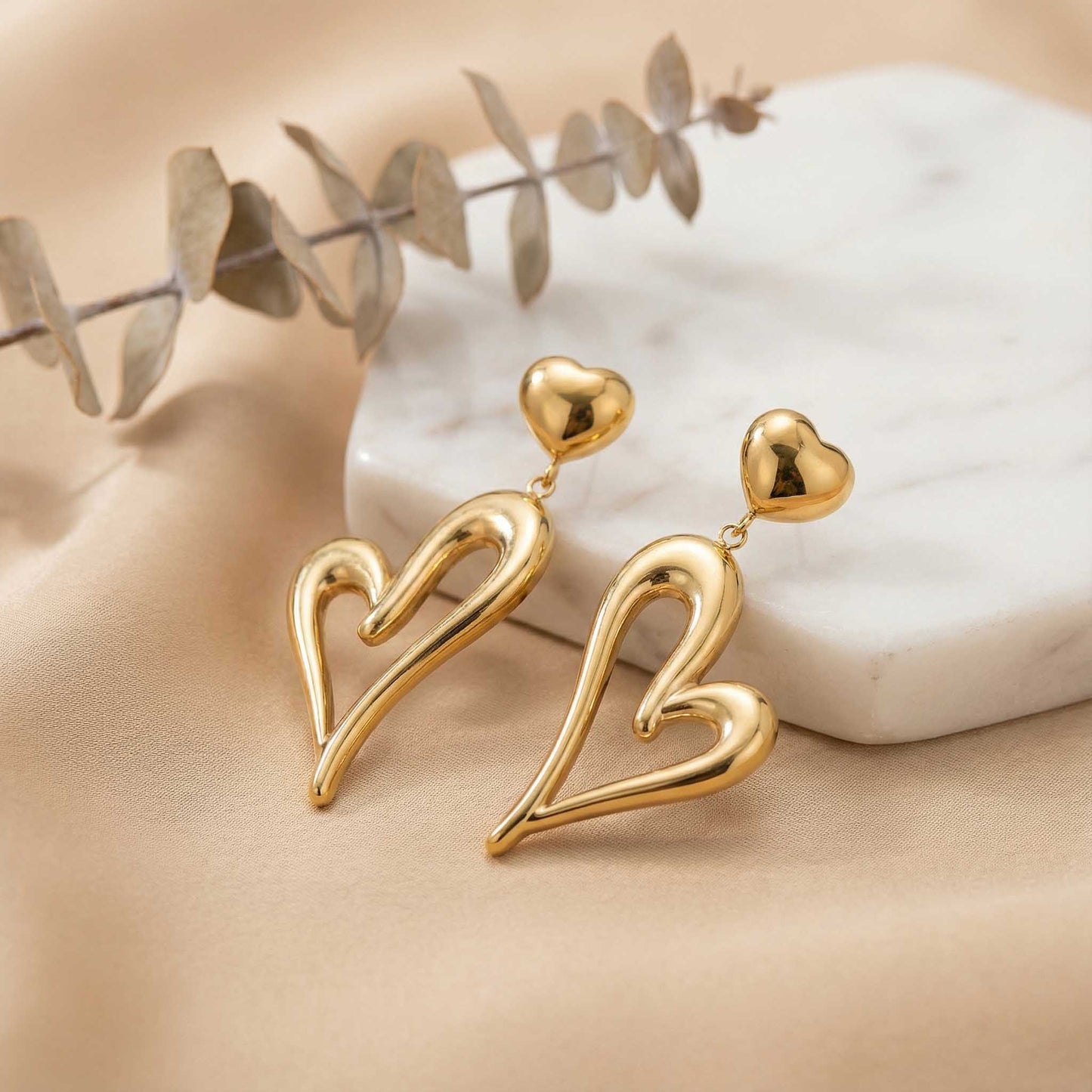 Dainty Gold Heart Earrings