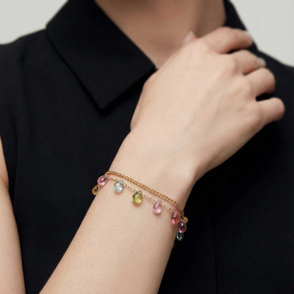 Multi Gemstone Chain Bracelet