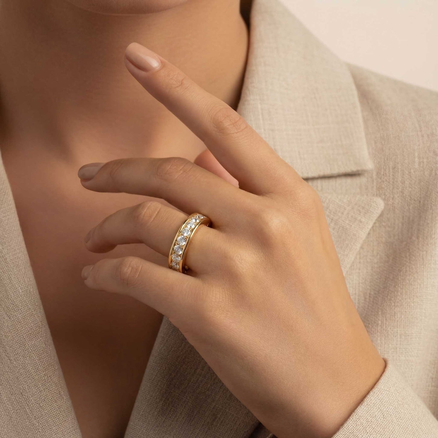 Open Diamond Statement Ring