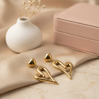 Dainty Gold Heart Earrings