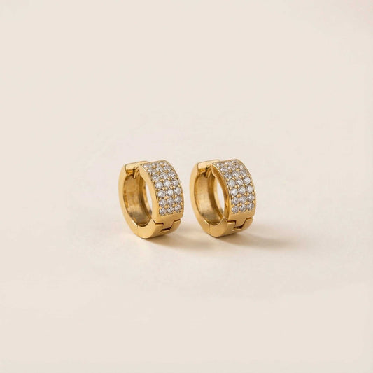 Round Earrings with Diamonds