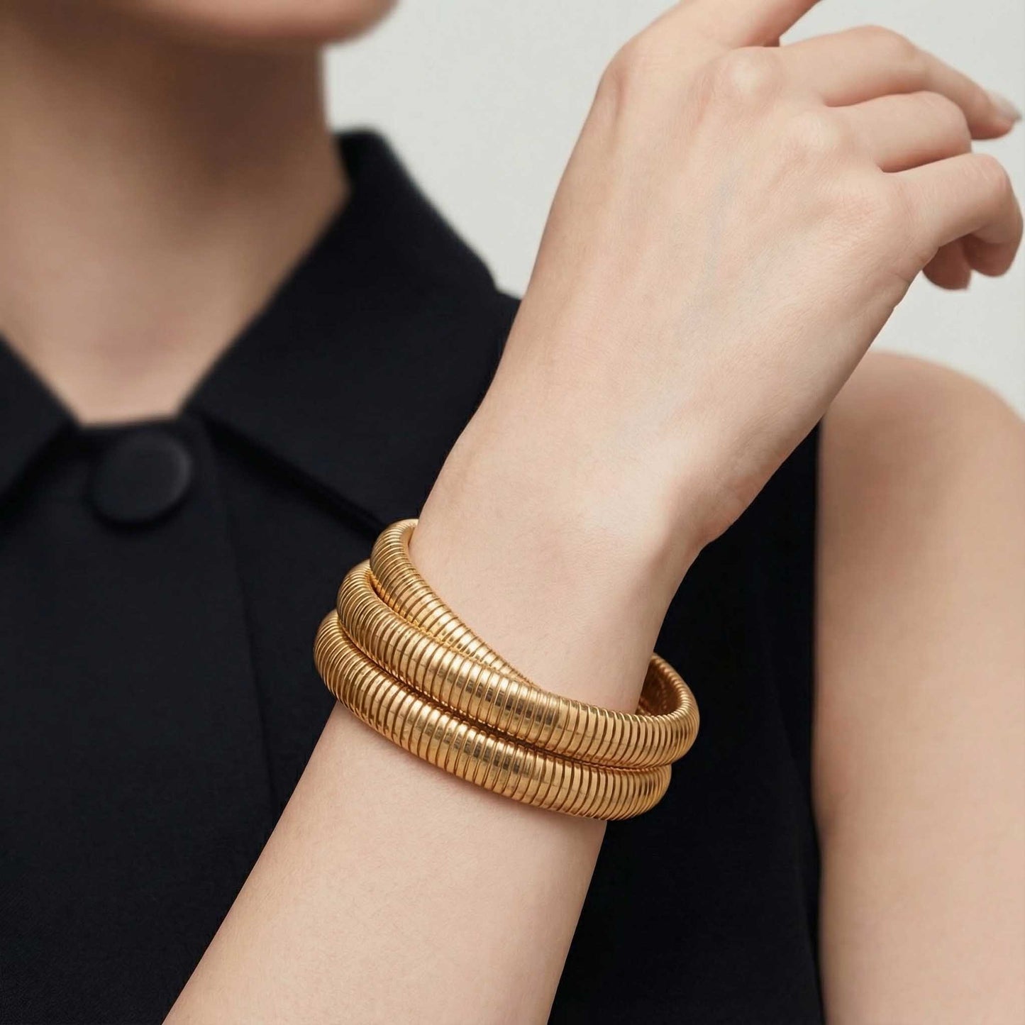 Triple Bangle Gold Bracelet