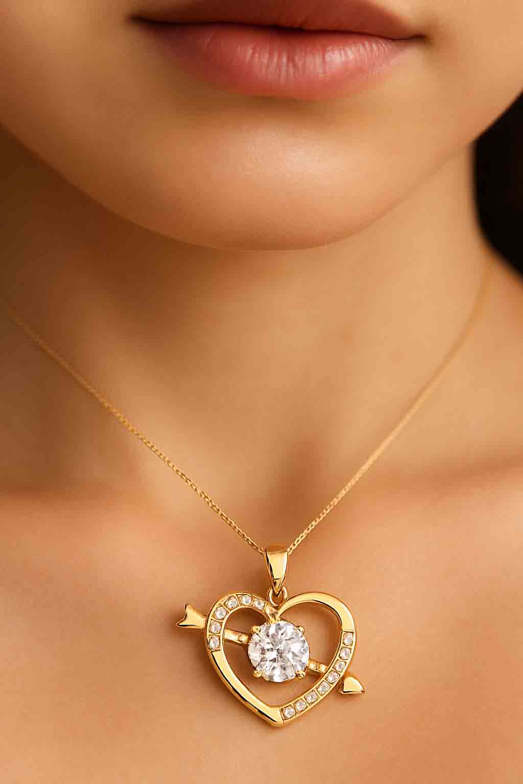 Heart & Arrow Pendant Necklace