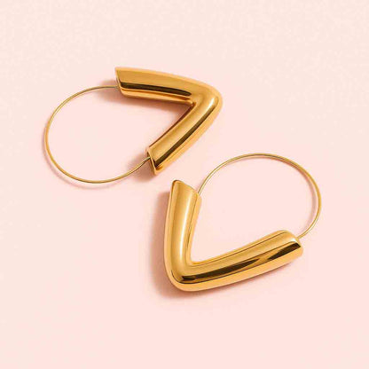Long V-Shaped Hoop Earrings