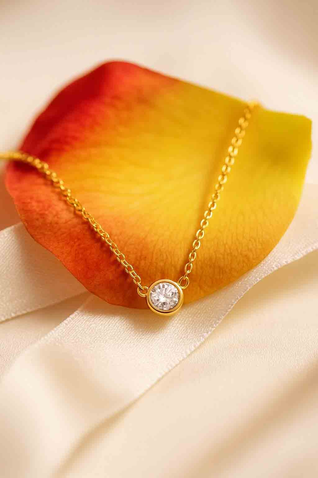Minimalist Round Diamond Necklace
