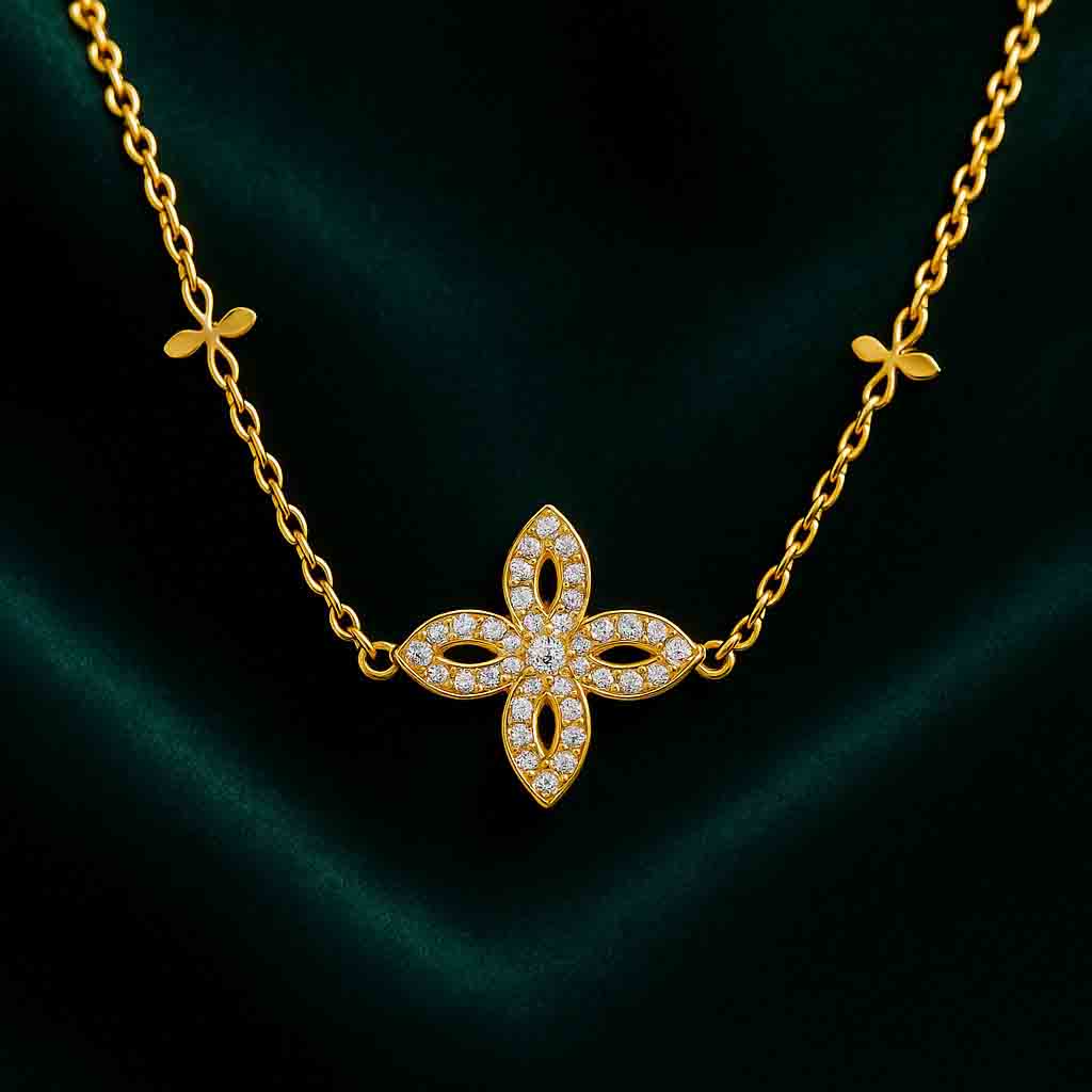 Blooming Flower Charm Necklace