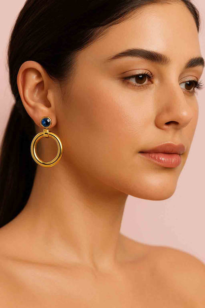 Blue Gemstone Stud Earrings