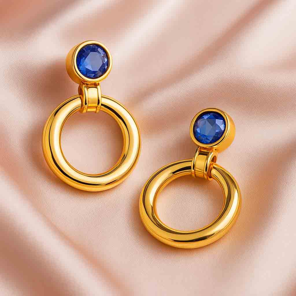 Blue Gemstone Stud Earrings