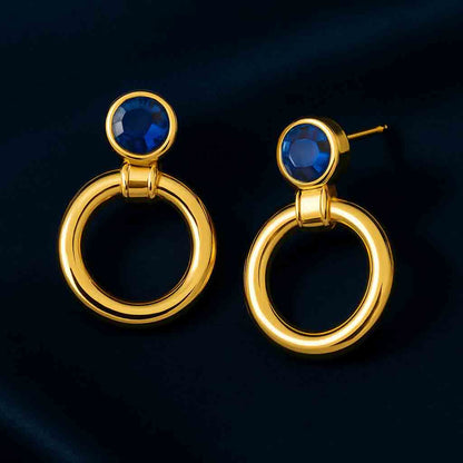 Blue Gemstone Stud Earrings