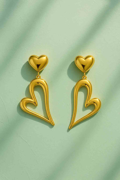 Dainty Gold Heart Earrings