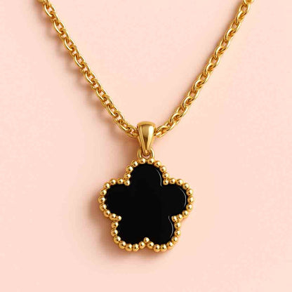 Black Meadow Flower Necklace