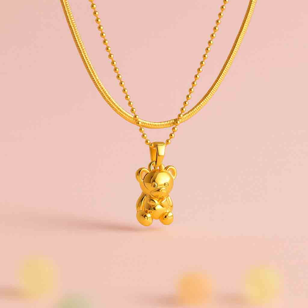 Teddy Bear Charm Necklace