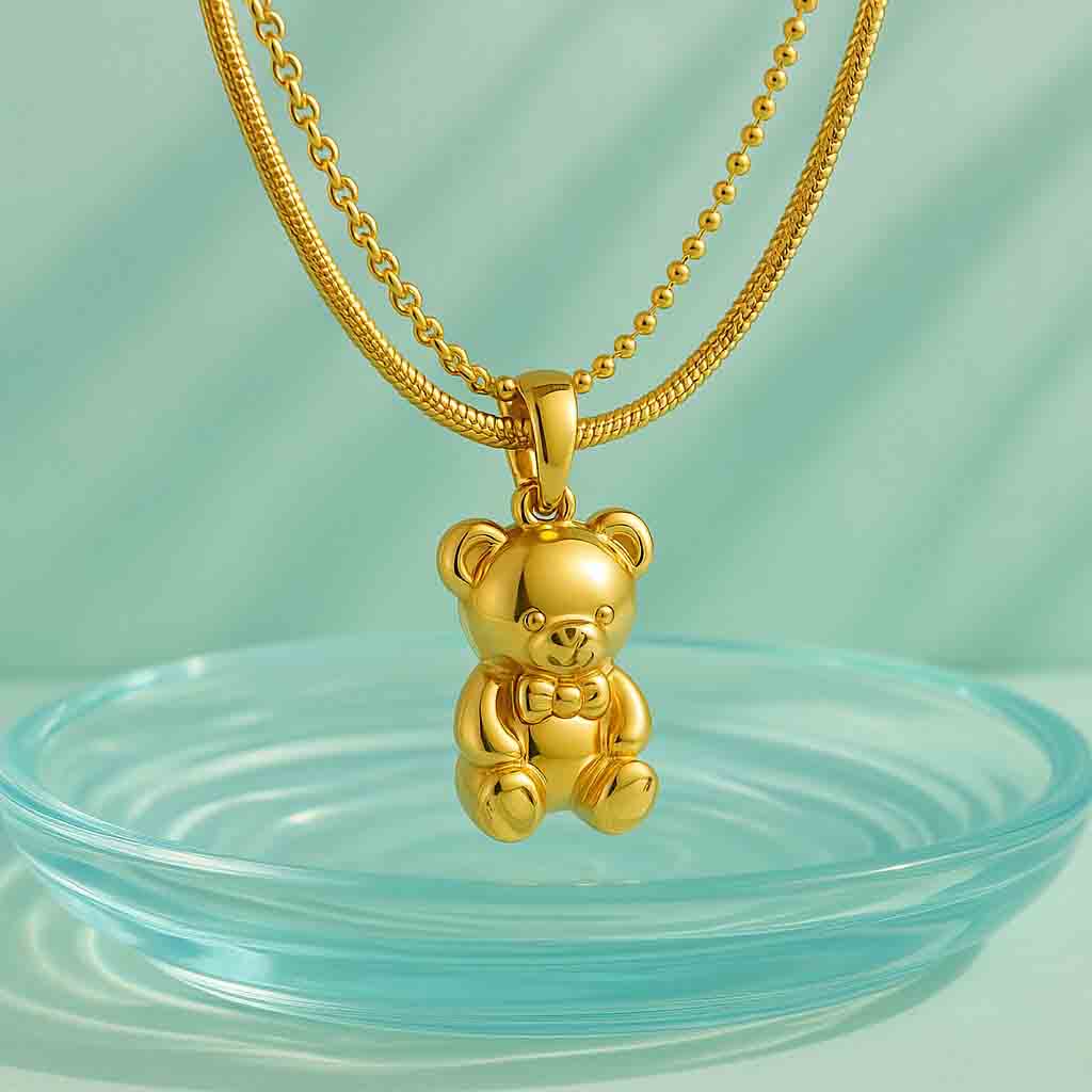 Teddy Bear Charm Necklace