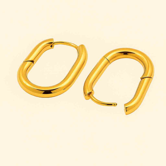 Oval Hoop Gold Earrings