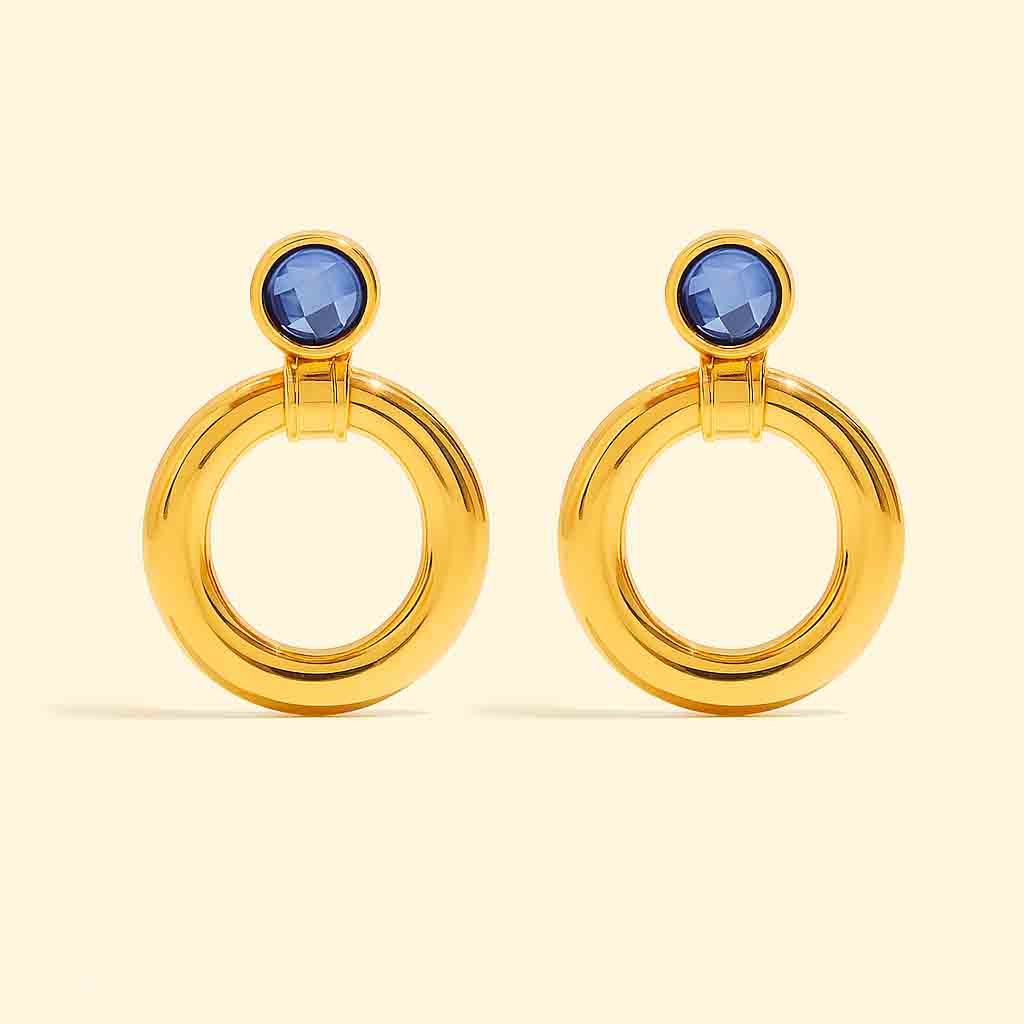 Blue Gemstone Stud Earrings