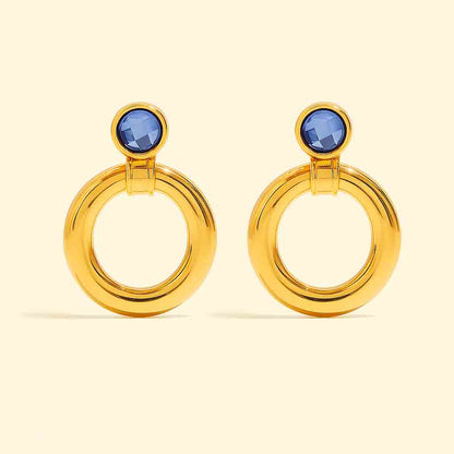 Blue Gemstone Stud Earrings