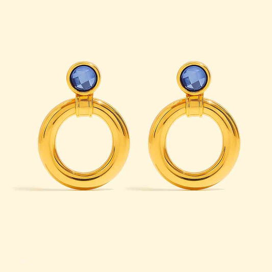 Blue Gemstone Stud Earrings