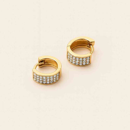 Round Earrings with Diamonds