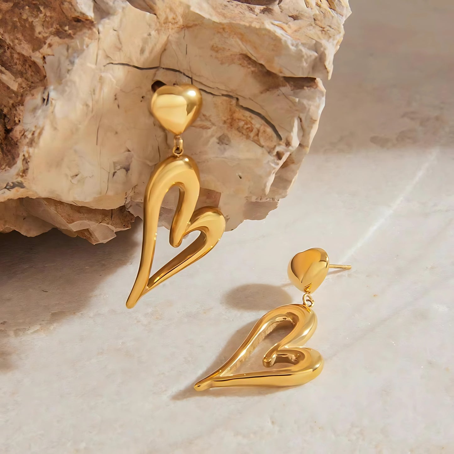 Dainty Gold Heart Earrings