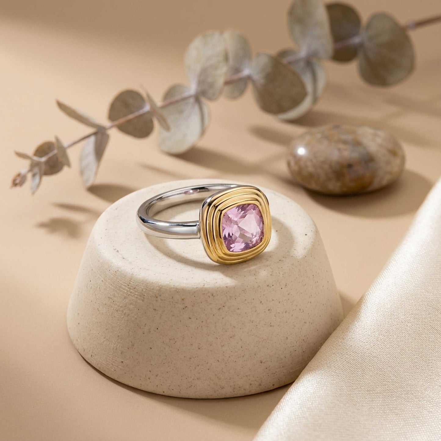 Pink Gemstone Statement Ring